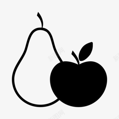 苹果和梨食品水果图标图标