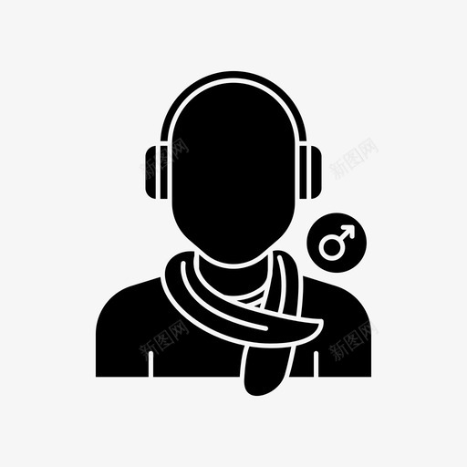 年轻人化身耳机图标svg_新图网 https://ixintu.com 化身 化身男人 围巾 年轻人 耳机 音乐