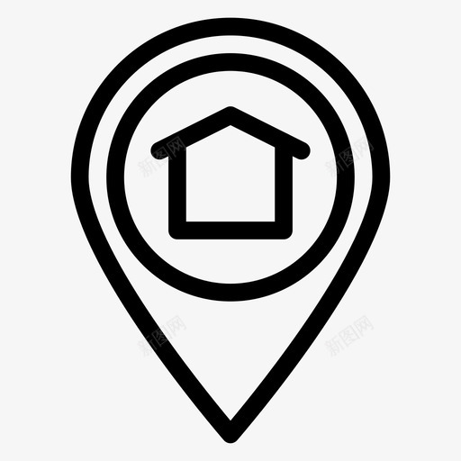 地图定位器标记图标svg_新图网 https://ixintu.com 图钉 地图 定位器 房地产 房地产实线图标 标记