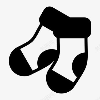 圣诞袜脚袜子图标图标