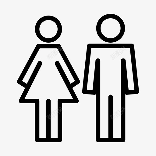 女人和男人洗手间厕所图标svg_新图网 https://ixintu.com 厕所 女人和男人 洗手间 衣服圆形