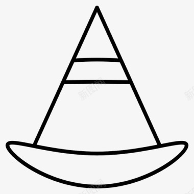 女巫帽帽子万圣节图标图标