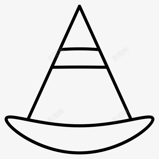女巫帽帽子万圣节图标svg_新图网 https://ixintu.com 万圣节 万圣节细线图标 女巫帽 巫师 帽子