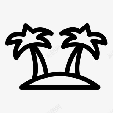岛椰子海盗图标图标