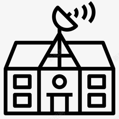 学校网络建筑远程图标图标