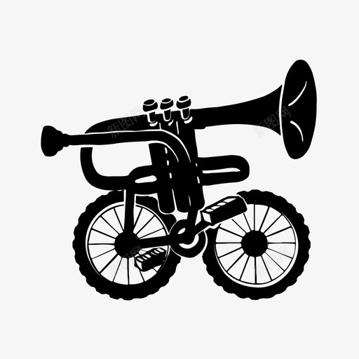 小号自行车手绘素描图标svg_新图网 https://ixintu.com 乐器 喇叭 声音 小号 手绘素描 自行车 通畅