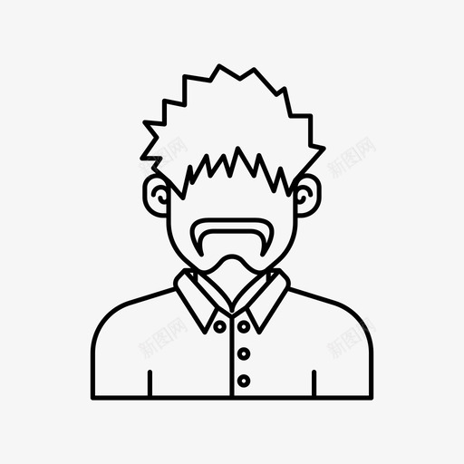 头像胡子用户图标svg_新图网 https://ixintu.com 头像 用户 胡子
