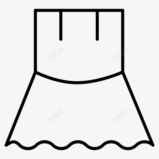 裙子布料连衣裙图标svg_新图网 https://ixintu.com 布料 时装 服装 服装细线图标 裙子 连衣裙