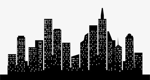 城市天际线建筑物首都图标图标