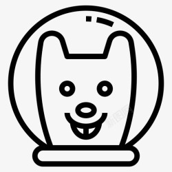 太空狗狗宇航员实验图标高清图片