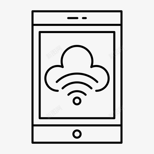移动云设备图标svg_新图网 https://ixintu.com 云 技术 电话 移动 网络和搜索引擎优化线图标 设备