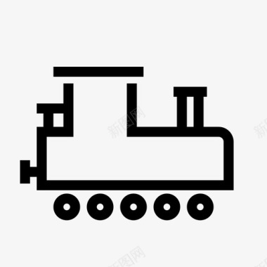 火车铁路运输粗轮廓图标图标