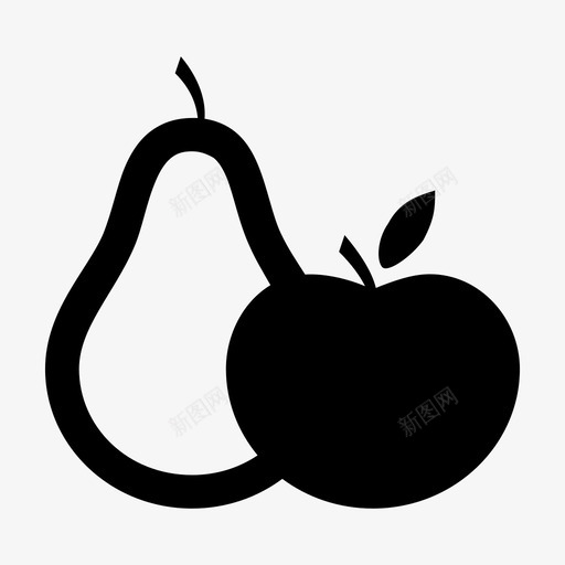 苹果和梨食品水果图标svg_新图网 https://ixintu.com 果汁 水果 苹果和梨 食品