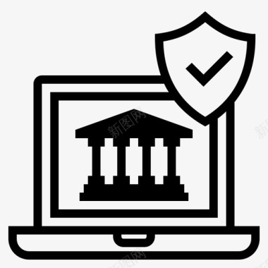 网上银行银行转账安全交易图标图标
