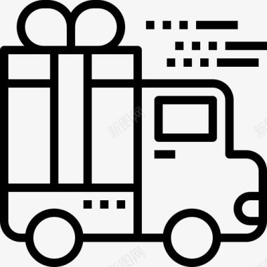 礼品递送运输卡车图标图标