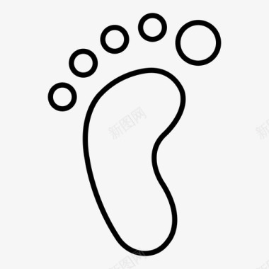 脚印身体人图标图标