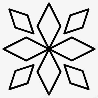 菱形几何形雪花图标图标