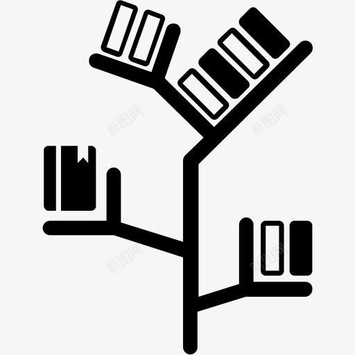 书架书柜书堆图标svg_新图网 https://ixintu.com 书堆 书架 书柜 内部和装饰字形图标