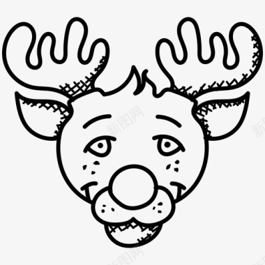 驯鹿动物脸鹿头图标图标