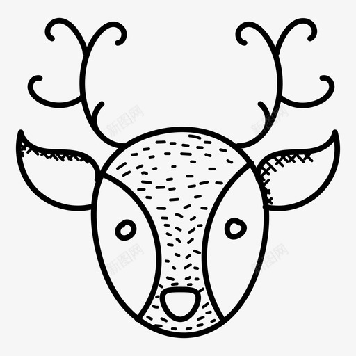 驯鹿动物动物脸图标svg_新图网 https://ixintu.com 90个圣诞涂鸦图标 动物 动物脸 驯鹿 驯鹿头 驯鹿脸 鹿头