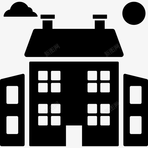 建筑公寓城市建筑图标svg_新图网 https://ixintu.com 住宅 公寓 城市建筑 建筑 房地产符号概念图标