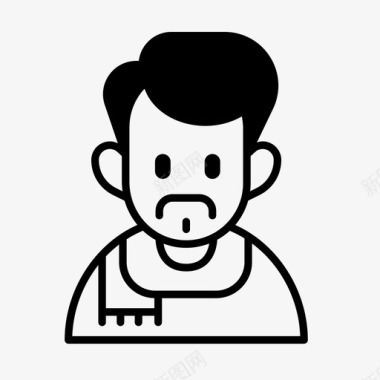男人脸胡子图标图标