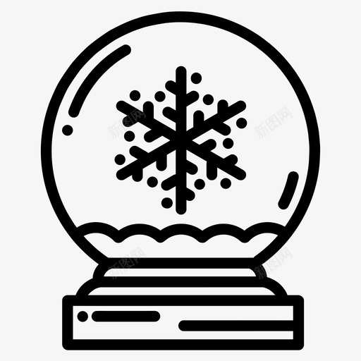 雪球圣诞节雪花图标svg_新图网 https://ixintu.com 冬天 圣诞节 地球仪 雪球 雪花