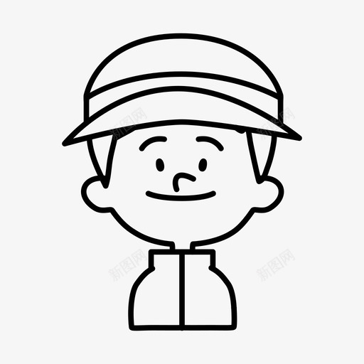 有帽子的化身小孩帽子头饰图标svg_新图网 https://ixintu.com 化身小孩 头饰 帽子 有帽子的化身小孩