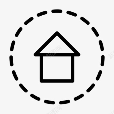 家房子虚线图标图标