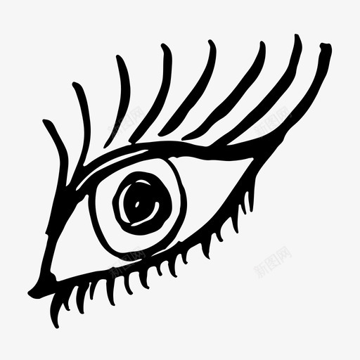 眼睛视线素描图标svg_新图网 https://ixintu.com 眼睛 素描 素描图标 视线