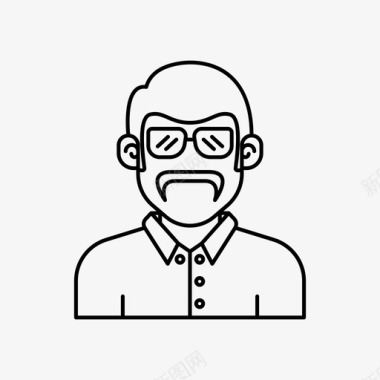 校长头像眼镜图标图标