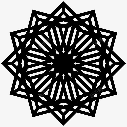 几何学花形图标svg_新图网 https://ixintu.com 几何学 太阳花 形 花