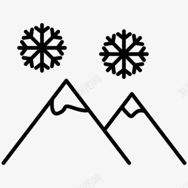 山阿尔卑斯山雪图标图标