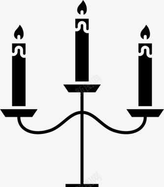 烛台火蜡图标图标