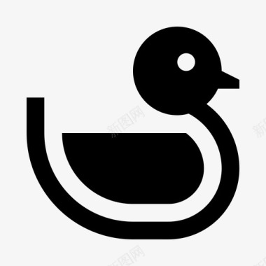 鸭子宝宝浴缸图标图标