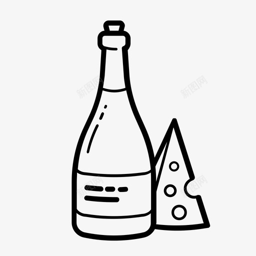 酒瓶子奶酪图标svg_新图网 https://ixintu.com 奶酪 瓶子 酒 食物 饮料