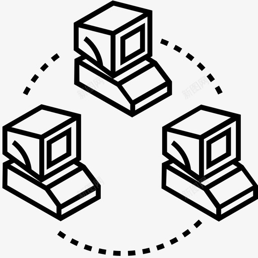 区块链计算机互联网图标svg_新图网 https://ixintu.com 互联网 加密货币 区块链 矿业 计算机