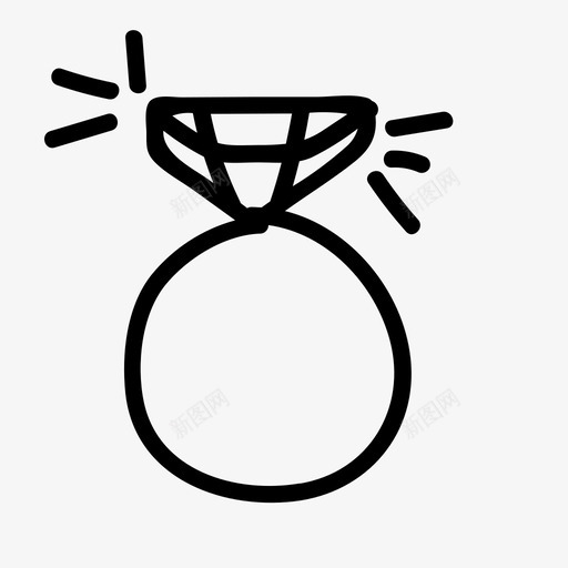 钻石新娘手绘图标svg_新图网 https://ixintu.com 婚礼 戒指 戒指素描 手绘 手绘婚礼 新娘 爱情 钻石