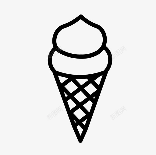 冰淇淋筒快餐冰淇淋图标svg_新图网 https://ixintu.com 冰淇淋 冰淇淋筒 快餐 趣味食品 零食