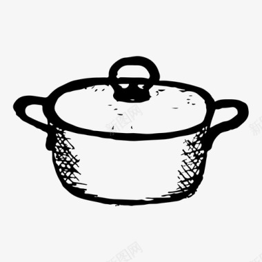 平底锅炊具厨房图标图标