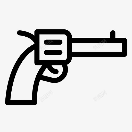 左轮手枪枪法律图标svg_新图网 https://ixintu.com 左轮手枪 手枪 枪 武器 法律 法律和正义线图标