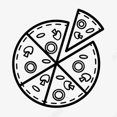 披萨快餐蘑菇图标图标