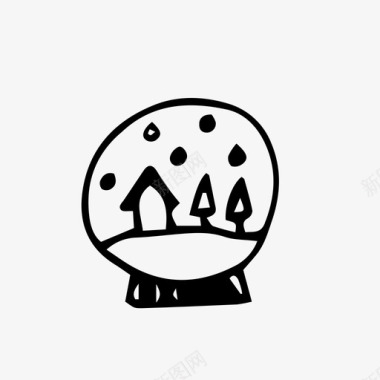 雪球圣诞节冬天的涂鸦图标图标