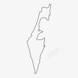 耶路撒冷以色列地图耶路撒冷轮廓图标高清图片
