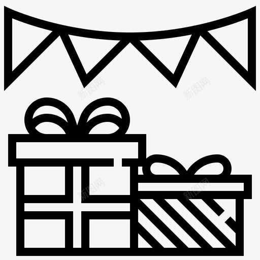 礼品盒周年纪念庆祝图标svg_新图网 https://ixintu.com 周年纪念 圣诞节 庆祝 新年快乐 礼品盒