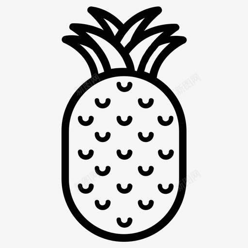 菠萝水果热带图标svg_新图网 https://ixintu.com 水果 热带 菠萝