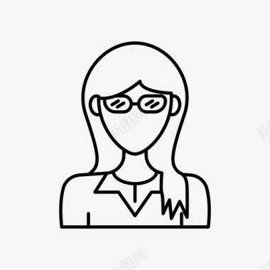 戴眼镜的女人化身大学女生图标图标