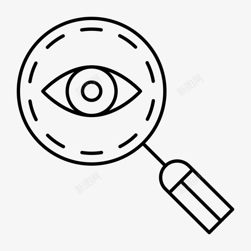 视图放大镜搜索图标svg_新图网 https://ixintu.com 技术 搜索 放大镜 缩放 网页和搜索引擎优化线图标 视图