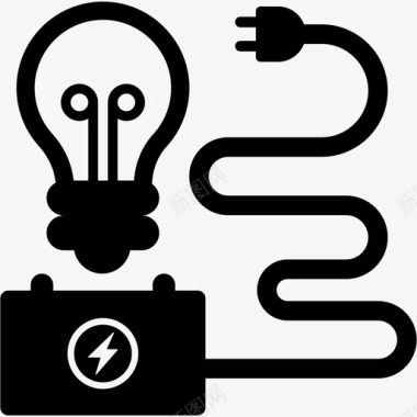 电力电力连接电力供应图标图标