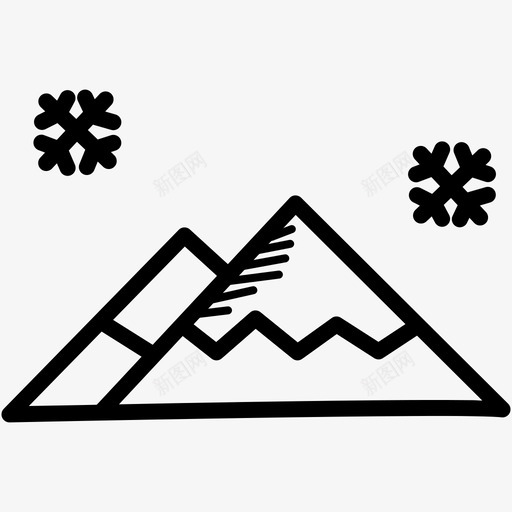 山风景雪图标svg_新图网 https://ixintu.com 冬天 冬天的涂鸦 山 雪 风景